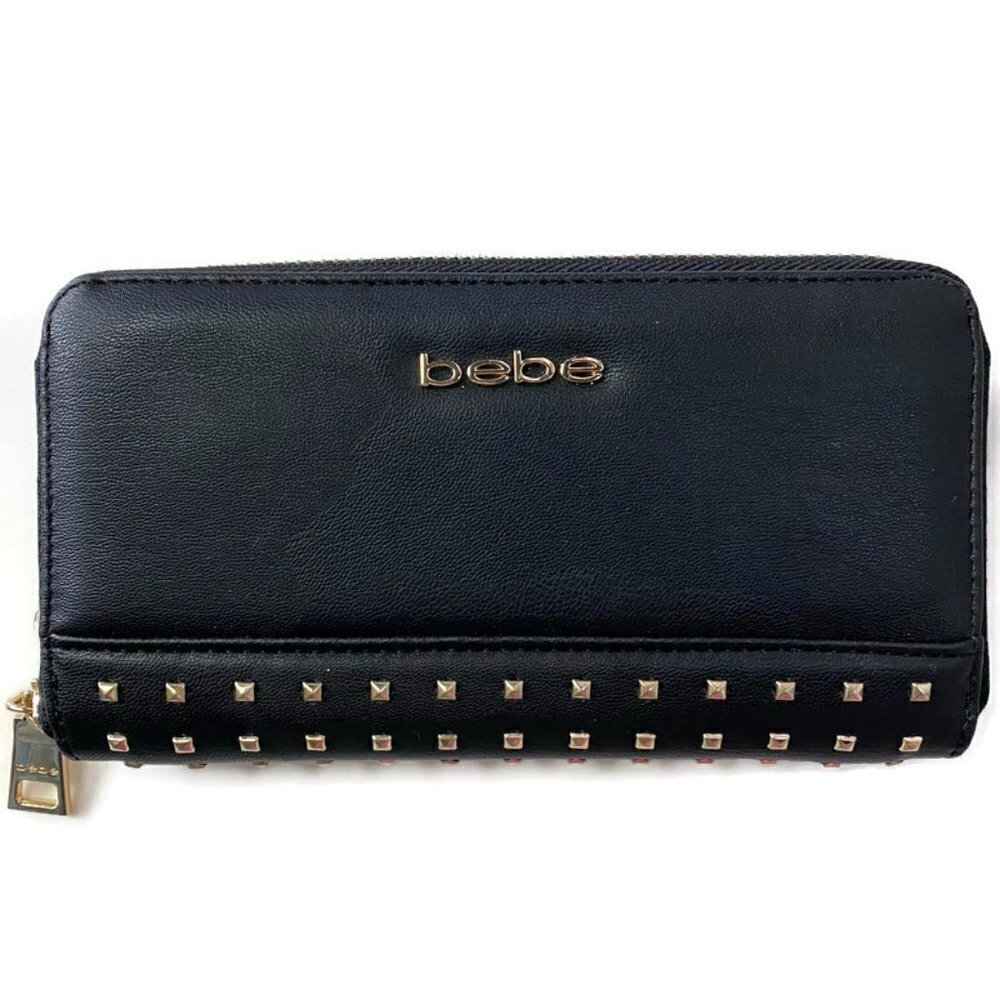 Bebe Black Brooklyn Zip Wallet